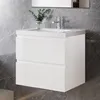 60 cm Badmöbel-Set Unterschrank mit dick Keramik waschtisch Produktbild-Vorschau 1