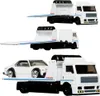 Three white Nissan car carrier trucks are shown, with the bottom truck carrying a white Nissan Skyline. Anteprima dell’immagine prodotto