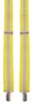 A pair of yellow suspenders with gray stripes and silver clips, isolated on a white background. Produktbild-Vorschau