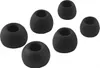 A collection of black silicone ear tips for in-ear headphones, arranged on a white background. Voir les images du produit