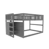 A gray loft bed with integrated storage and stairs, shown against a white background. Náhled obrázku produktu