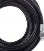 A coiled black hose with a silver metal fitting at one end, isolated on a white background. Produktbild-Vorschau