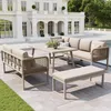 Merax Gartenmöbel Set für 6–8 Personen mit PE Rattan, Produktbild-Vorschau 4