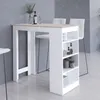 Akord Tavolo Da Bar Con Sgabelli Bianchi E Finitura Rovere Anteprima dell’immagine prodotto 3