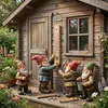 Lot de 5 thermomètres d'extérieur en bois, 17 cm, plage de Voir les images du produit 5
