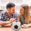 Relaxdays Fußball Spardose, Ø 15 cm, Kunstharz Sparbüchse, Produktbild-Vorschau 2