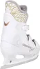 A white ice skate with gold accents and gray fur lining. Anteprima dell’immagine prodotto
