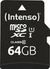 A close-up studio shot of a black microSD card with white text and logos. Produktbild-Vorschau