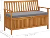 Ławka Ogrodowa Ze Schowkiem, 120 Cm, Lite Drewno Akacjowe Podgląd zdjęcia produktu 15