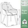 4er Set Drehbare Veloursstühle mit Ziernähten TURNO Grau Produktbild-Vorschau 3