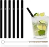 HALM Glasstrohhalme schwarz kurz - 6 Stück gerade 15 cm - Produktbild-Vorschau 1
