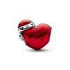 A red heart-shaped charm with Christmas-themed details. Produktbild-Vorschau