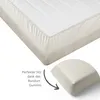 A close-up view of a fitted sheet on a mattress, with a separate graphic highlighting a feature. Anteprima dell’immagine prodotto