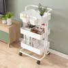 360Home Küchenregal mobiler Wagen Weiß 3 Ebenen Produktbild-Vorschau 1