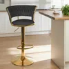 4er Set Barhocker mit Lehne aus Samt 360° drehbar Produktbild-Vorschau 7