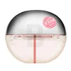 A round perfume bottle with a silver cap and a pink stripe down the middle, set against a white background. Podgląd zdjęcia produktu