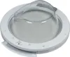A white washing machine door with a clear glass bullseye is shown against a white background. Produktbild-Vorschau