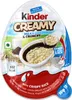 The image shows the packaging of Kinder Creamy, Milky & Crunchy, with a close-up of the product inside. Voir les images du produit