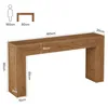 A diagram showing a console table with dimensions and a human silhouette for scale. Anteprima dell’immagine prodotto