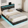 Łóżko tapicerowane ProximaX 140x200 cm z LED i USB | łóżko Podgląd zdjęcia produktu 3