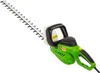 A green and black electric hedge trimmer is shown against a white background. Produktbild-Vorschau