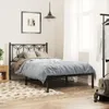 vidaXL Bettgestell mit Kopfteil Metall Schwarz 107x203 cm Produktbild-Vorschau 2