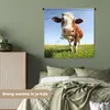MuchoWow® Wandteppich Wandbehang Kuh - Tiere - Blumen - Produktbild-Vorschau 4