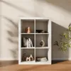 sweeek - Bücherregal Holzoptik 2 Ebenen 6 Stauräume - Weiß Produktbild-Vorschau 5