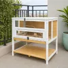 Erhöhter Kleintierkäfig aus Holz Nagerkäfig für Kaninchen, Produktbild-Vorschau 2