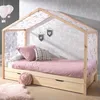 Hausbett Dallas 3 90x200 mit Bettkasten und Voile mit Produktbild-Vorschau 2