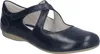 A single navy blue ballerina shoe is shown from a side-diagonal angle against a white background. Voir les images du produit