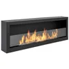 Biokominek wiszący S-Line BOX 120cm czarny z szybą, ścienny Podgląd zdjęcia produktu 1