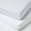 HOMESCAPES Prostěradlo do postýlky, bílé, hustota vláken Náhled obrázku produktu 1