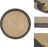 vidaXL Teppich Handgefertigt Jute mit Dunkelgrauem Rand 90 Produktbild-Vorschau 1