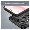 A close-up view of a phone case, highlighting its protective features for the screen and camera. Produktbild-Vorschau