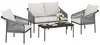 Outsunny Gartenmöbel Set 4-teilig Polyrattan Lounge-Set mit Produktbild-Vorschau 1