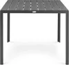 A rectangular outdoor table with a slatted top and dark metal legs, presented against a white background. Náhľad obrázku produktu