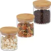 Relaxdays Vorratsgläser mit Bambusdeckel, 3er Set, kleine Produktbild-Vorschau 1