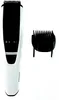 A white and black Philips beard trimmer with a black comb attachment, shown against a white background. Podgląd zdjęcia produktu
