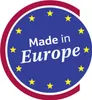 A circular graphic with stars and text indicating "Made in Europe". Anteprima dell’immagine prodotto