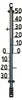 67cm XXL Außenthermometer Analog Kunststoff Schwarz Produktbild-Vorschau 1