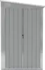 A front view of a gray metal shed with double doors. Náhled obrázku produktu