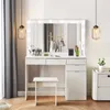 CLIPOP Schminktisch mit Hocker, 105x40x140cm 4 Schubladen Produktbild-Vorschau 8