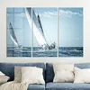 DEQORI Glasbild Echtglas 3x50x100 cm 'Segelboote auf hoher Produktbild-Vorschau 4
