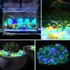 Collage of images showing glowing pebbles used in different decorative settings. Produktbild-Vorschau
