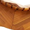 A close-up view of the wooden frame and fabric of a swing lounger. Anteprima dell’immagine prodotto