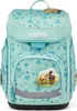 A teal Ergobag cubo backpack with a heart pattern and a horse graphic. Náhľad obrázku produktu
