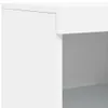 Close-up of a white furniture piece, likely a sideboard, showing a corner and an open compartment. Anteprima dell’immagine prodotto