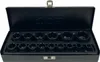 A set of black socket wrenches in a black metal case. Produktbild-Vorschau
