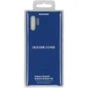 A blue Samsung silicone cover for a Galaxy Note 10+ is displayed in its clear plastic packaging. Náhled obrázku produktu